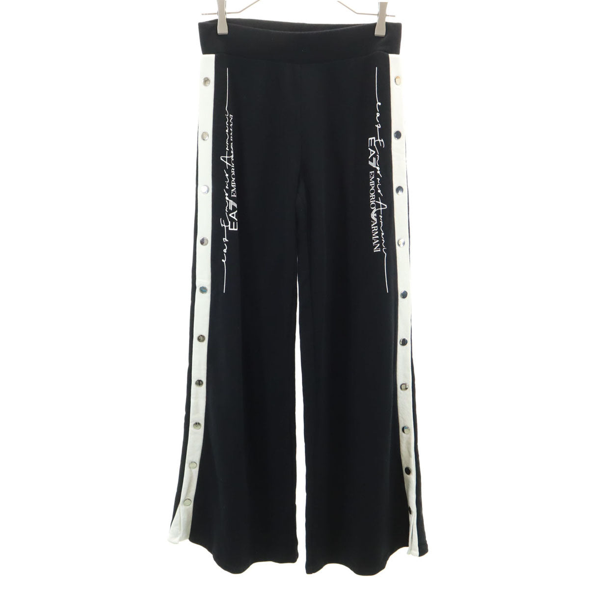 Emporio Armani エンポリオアルマーニ ワイドパンツ S ブラック スウェット レディース