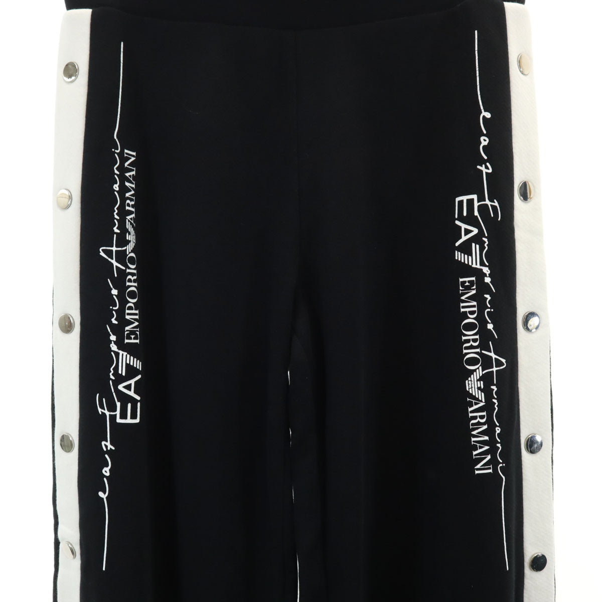 Emporio Armani エンポリオアルマーニ ワイドパンツ S ブラック スウェット レディース