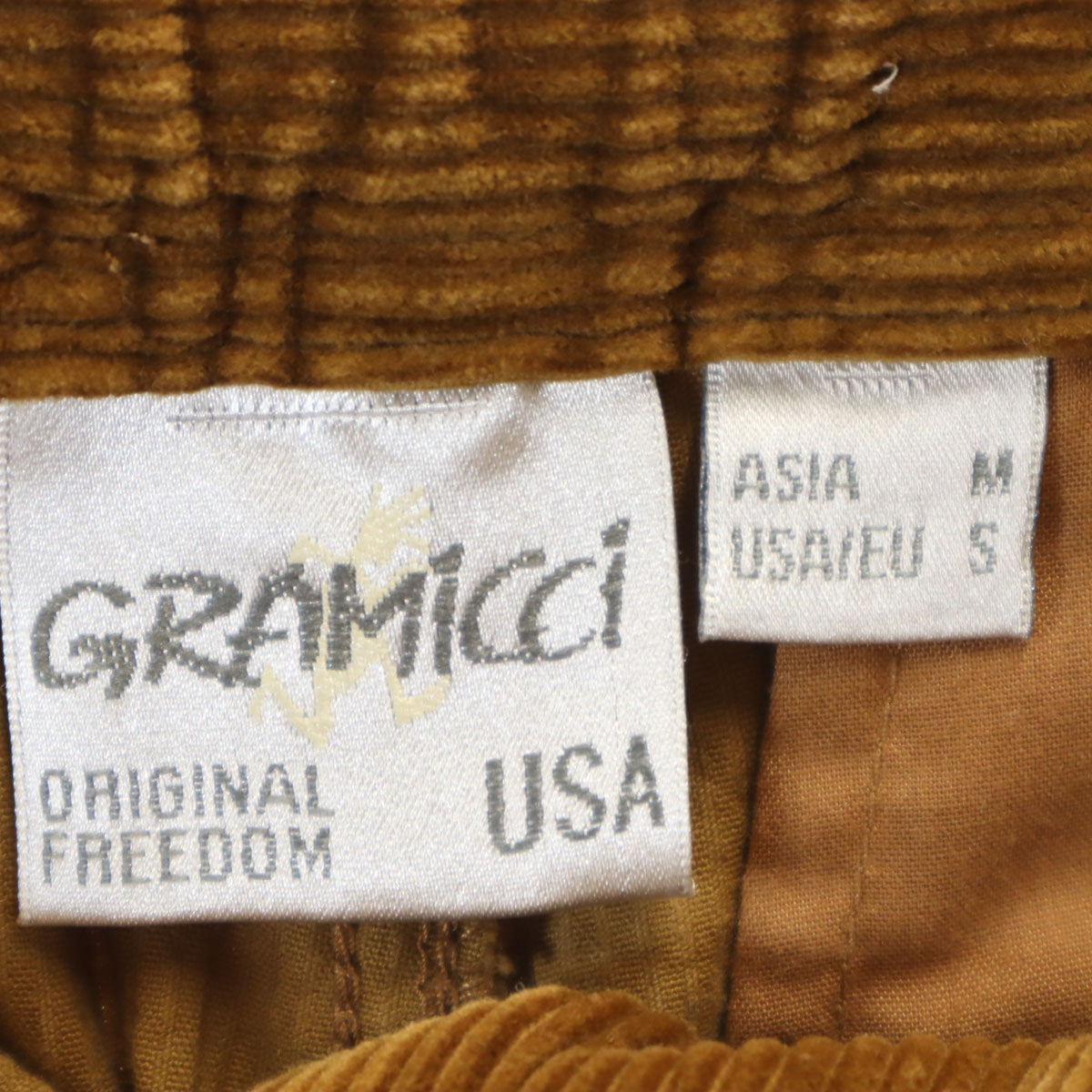 Gramicci グラミチ クロップド コーデュロイ バギーパンツ M キャメル系 アウトドア レディース