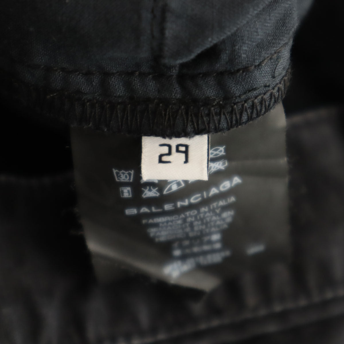 BALENCIAGA バレンシアガ イタリア製 総柄 ロングパンツ W29 ブラック メンズ