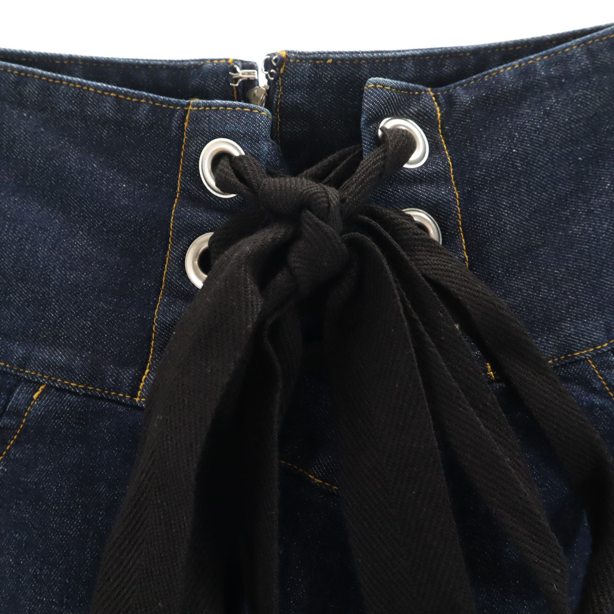 LIMI feu リミフゥ 日本製 ハイウエスト ワイドデニムパンツ S インディゴ ジーンズ レディース