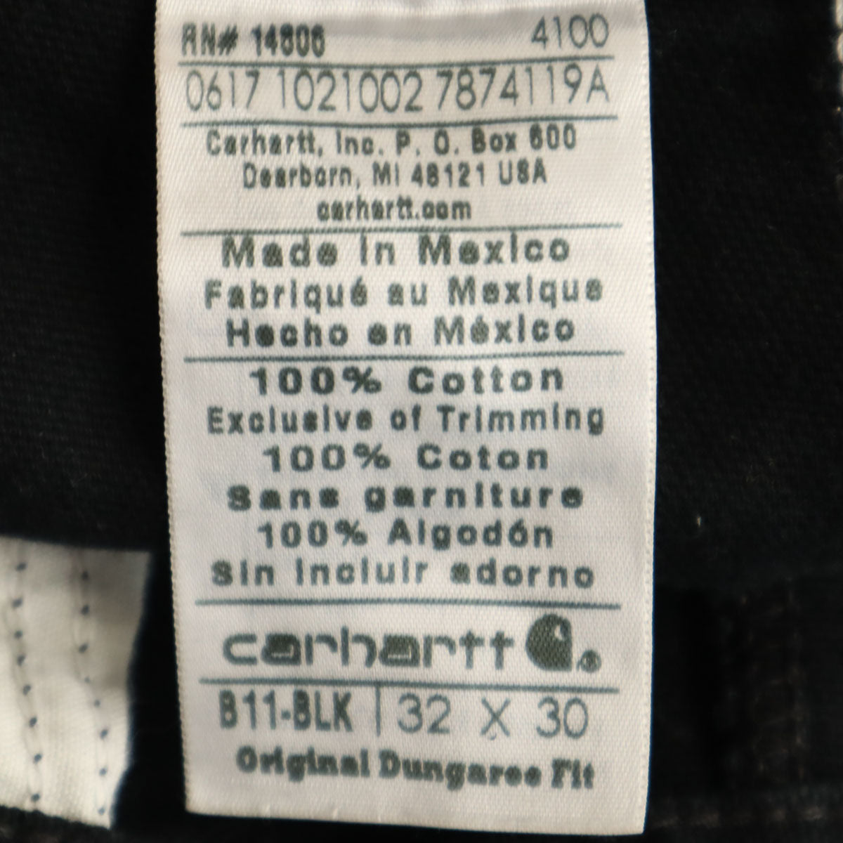 Carhartt カーハート B11 ウォッシュド ダック ペインターパンツ W32 ブラック ワーク メンズ