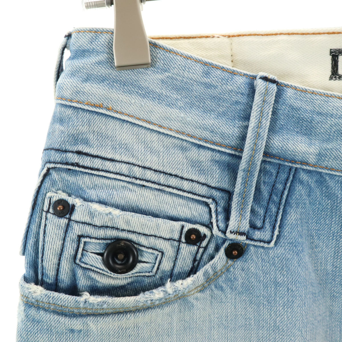 DENHAM デンハム ヴィンテージ加工 スリムデニムパンツ W29 ブルー ジーンズ メンズ