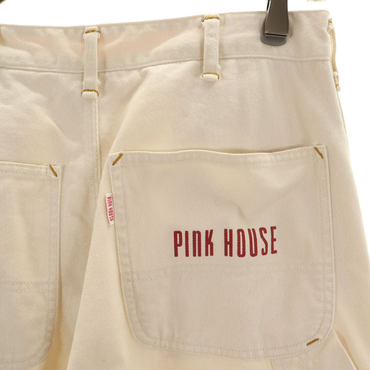 PINK HOUSE ピンクハウス 日本製 ペインターパンツ M アイボリー レディース