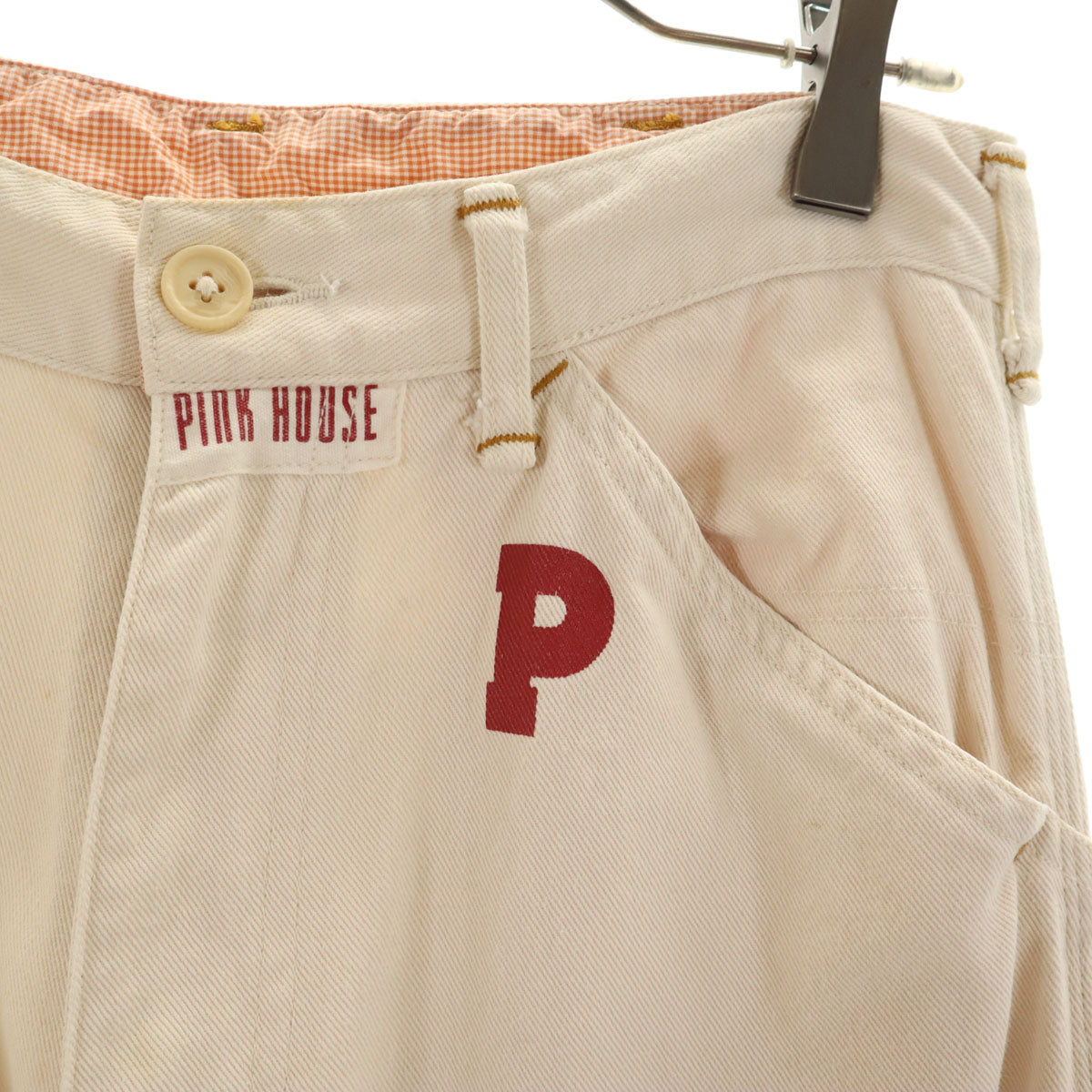 PINK HOUSE ピンクハウス 日本製 ペインターパンツ M アイボリー レディース