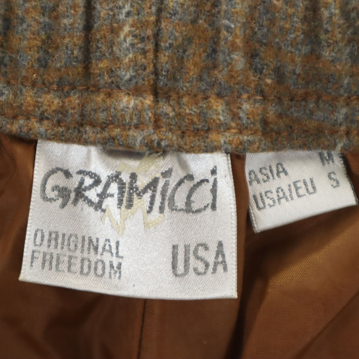 Gramicci グラミチ ウールブレンド チェック柄 アウトドアパンツ M グレー クライミング メンズ