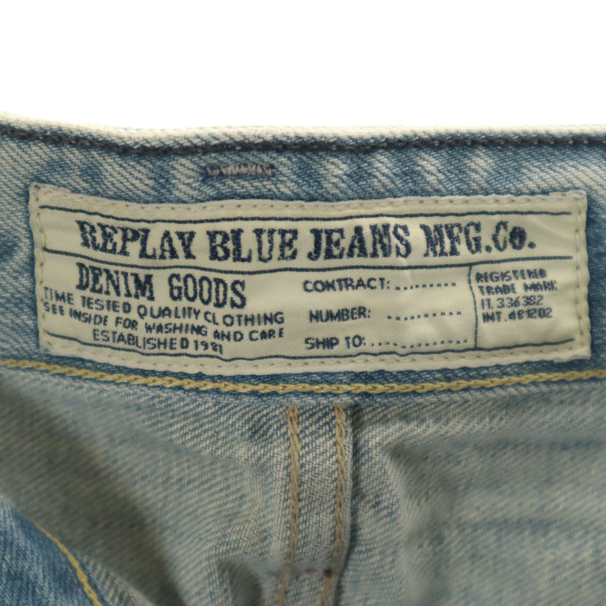 REPLAY リプレイ ストレートデニムパンツ W34 ジーンズ ボタンフライ メンズ