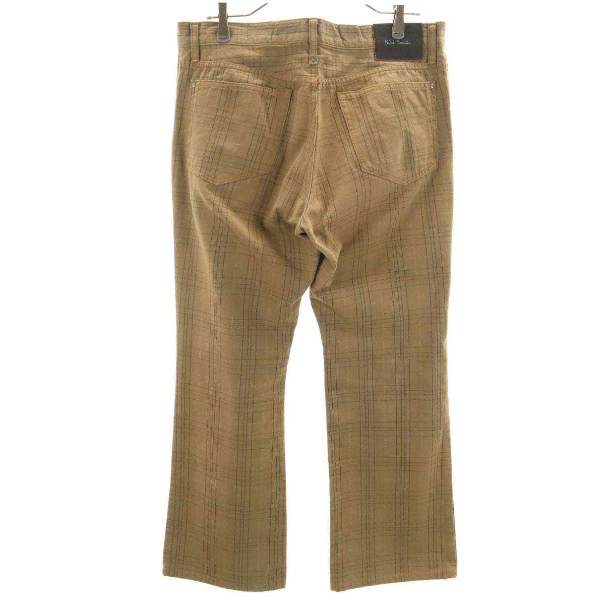 Paul Smith JEANS ポールスミスジーンズ 日本製 チェック柄 フレアパンツ W32 ブラウン メンズ