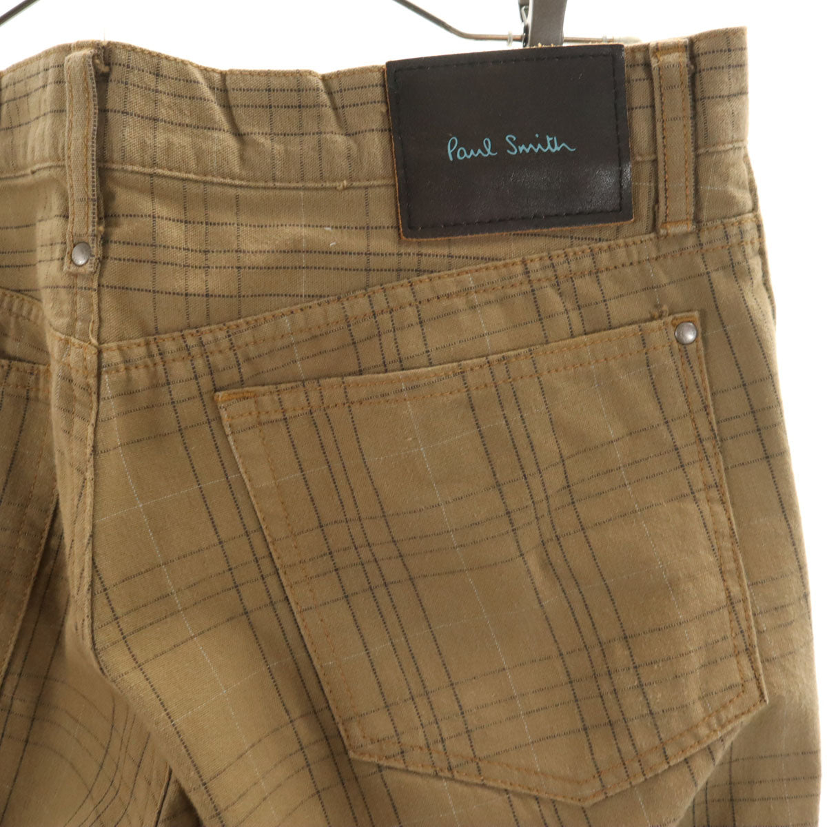 Paul Smith JEANS ポールスミスジーンズ 日本製 チェック柄 フレアパンツ W32 ブラウン メンズ