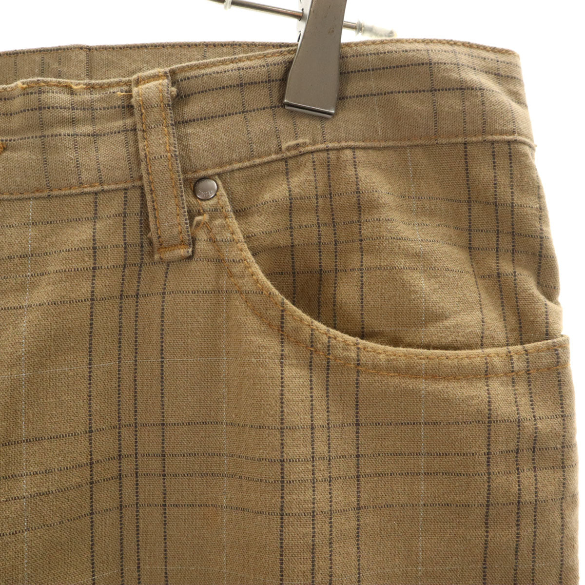 Paul Smith JEANS ポールスミスジーンズ 日本製 チェック柄 フレアパンツ W32 ブラウン メンズ