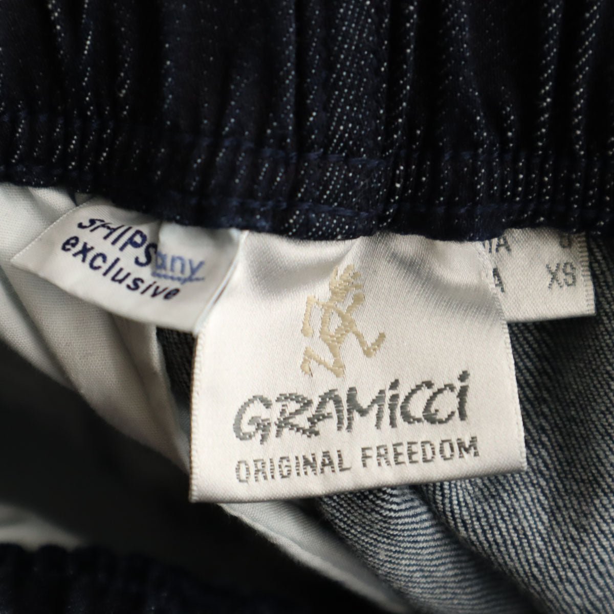 未使用 Gramicci グラミチ SHIPS any シップスエニィ別注 ルーズテーパード デニムパンツ S インディゴ ジーンズ ストレッチ アウトドア メンズ