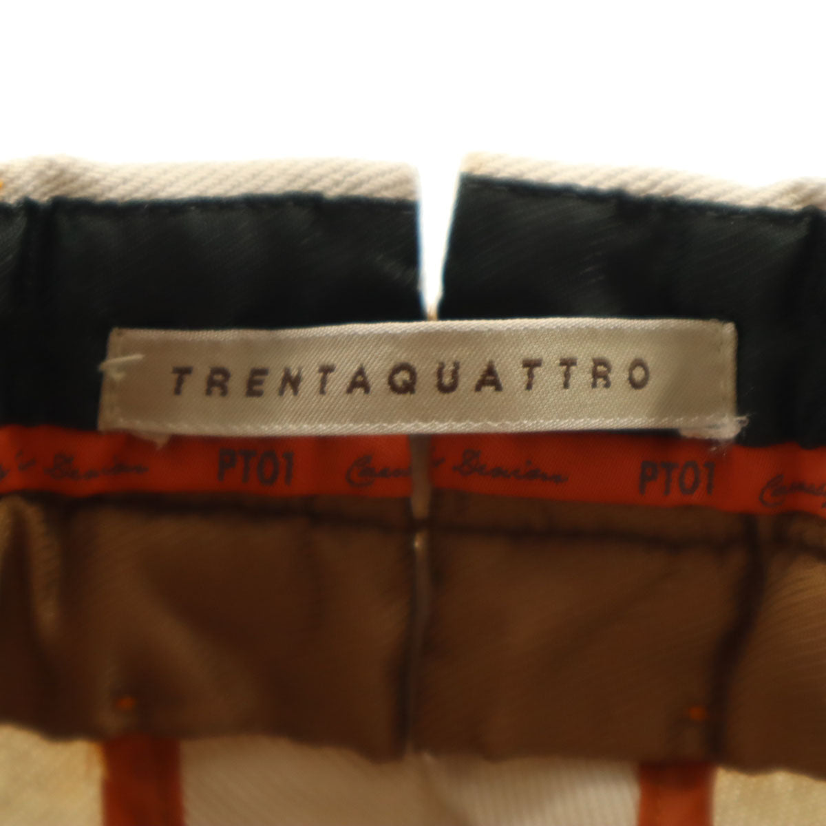 PT01 ピーティーゼロウーノ TRENTAQUATTRO ロングパンツ ベージュ メンズ