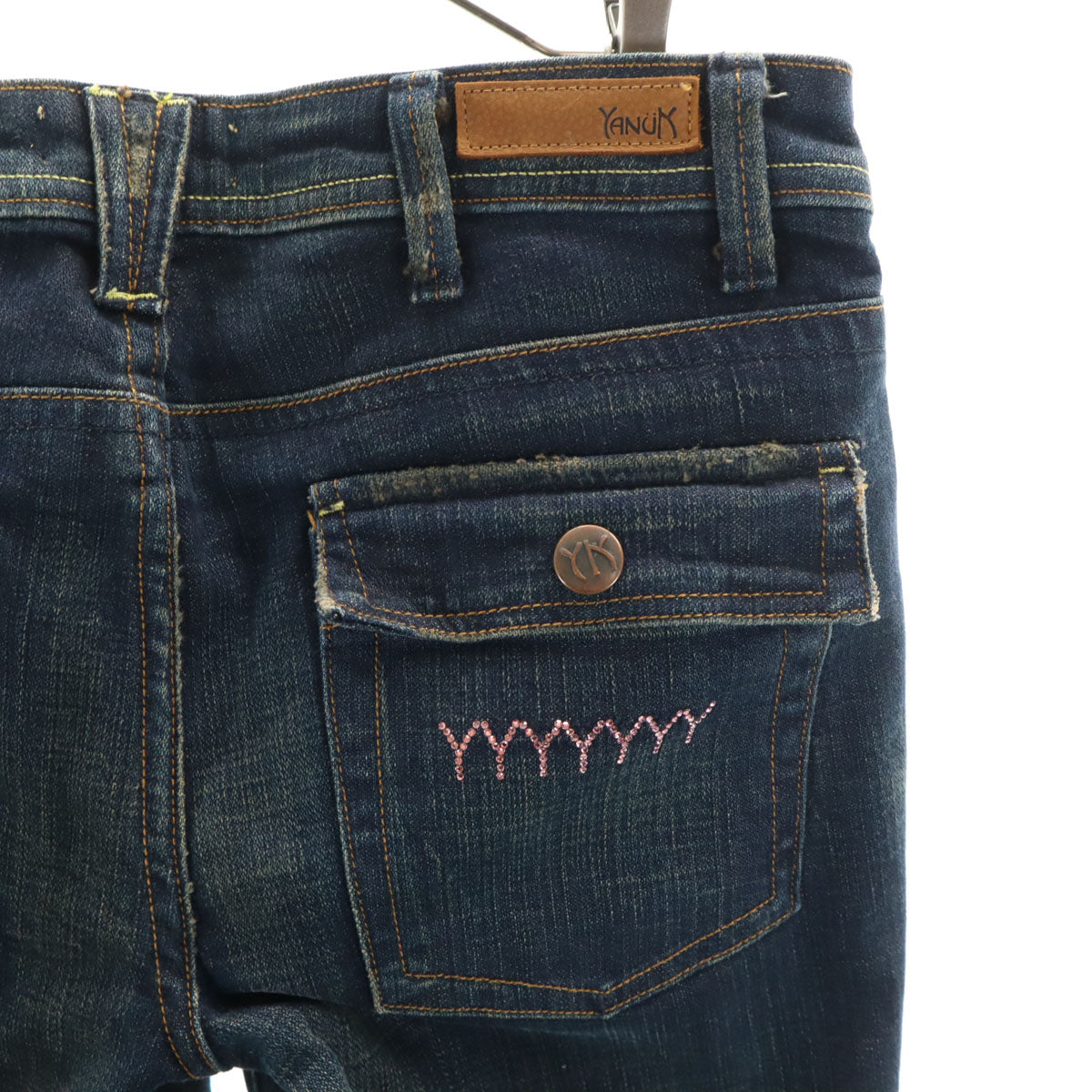 YANUK ヤヌーク USA製 ブーツカットデニムパンツ W27 インディゴ ジーンズ レディース