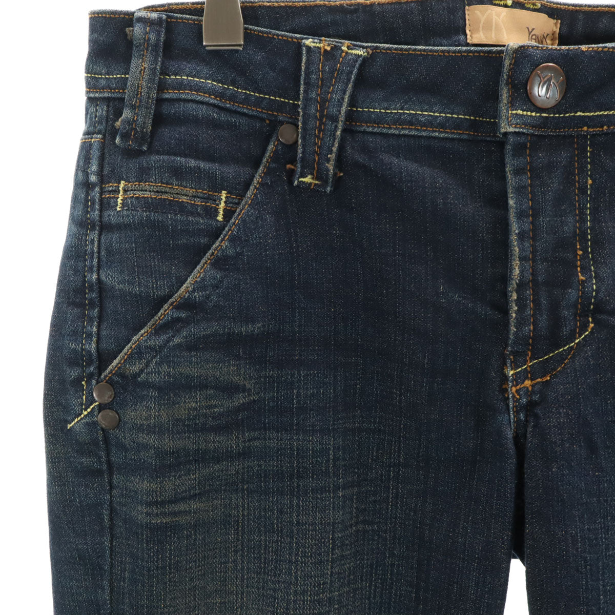 YANUK ヤヌーク USA製 ブーツカットデニムパンツ W27 インディゴ ジーンズ レディース