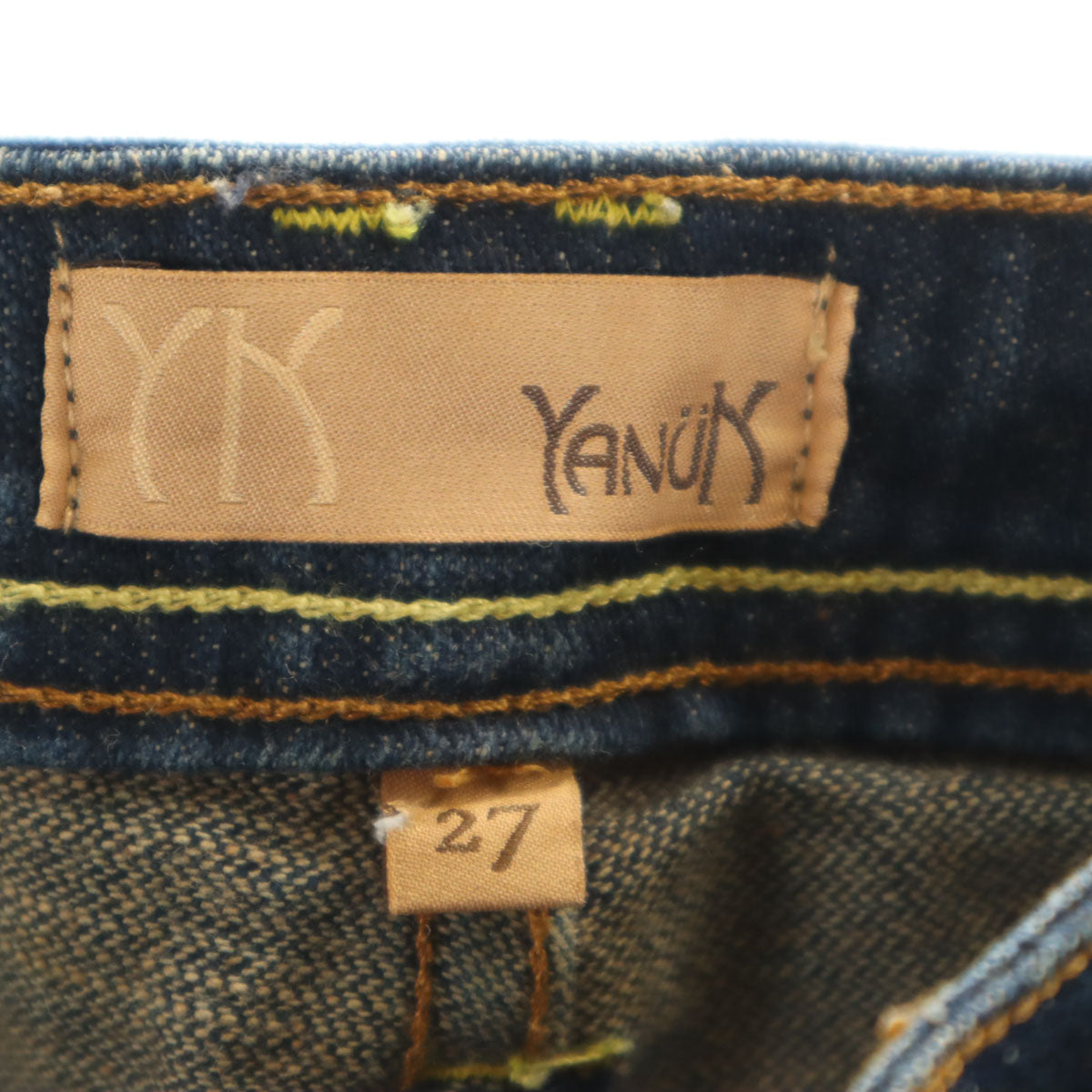 YANUK ヤヌーク USA製 ブーツカットデニムパンツ W27 インディゴ ジーンズ レディース