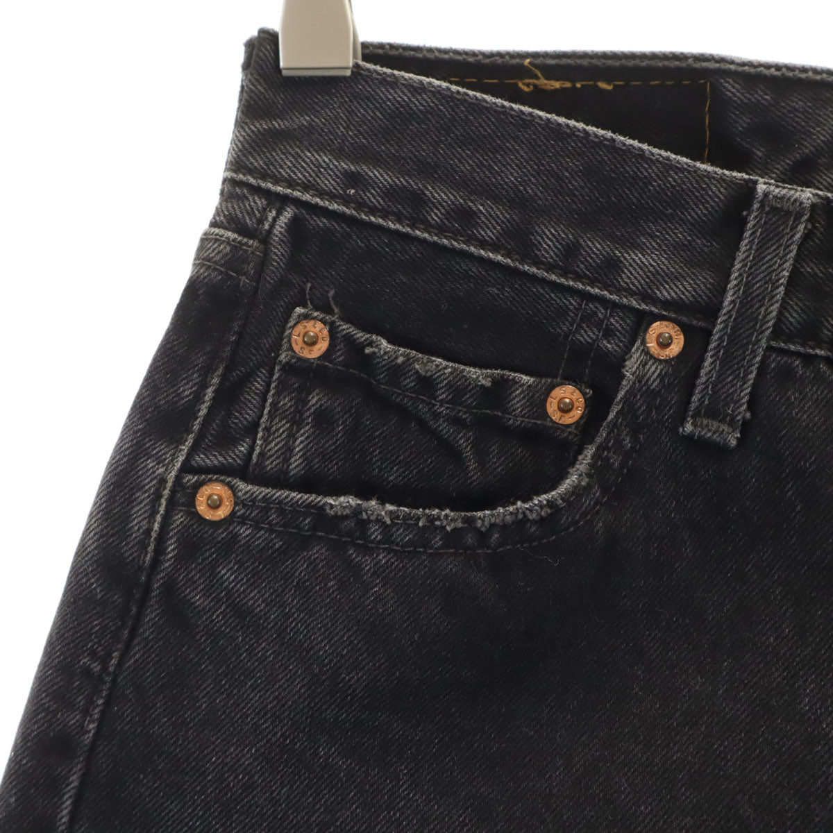 Levi's リーバイス 90s 501 USA製 オールド 後染め ストレートデニムパンツ W27 ブラック ジーンズ レディース