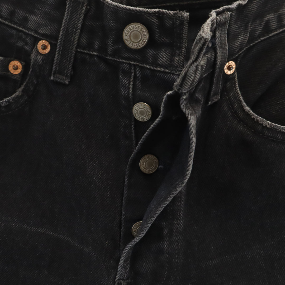 Levi's リーバイス 90s 501 USA製 オールド 後染め ストレートデニムパンツ W27 ブラック ジーンズ レディース