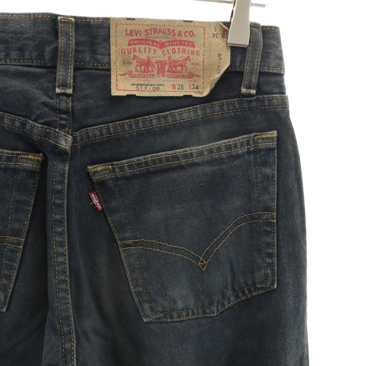 Levi's リーバイス 00s 517-09 USA製 後染め ブーツカットデニムパンツ W28 ブラック系 ジーンズ メンズ