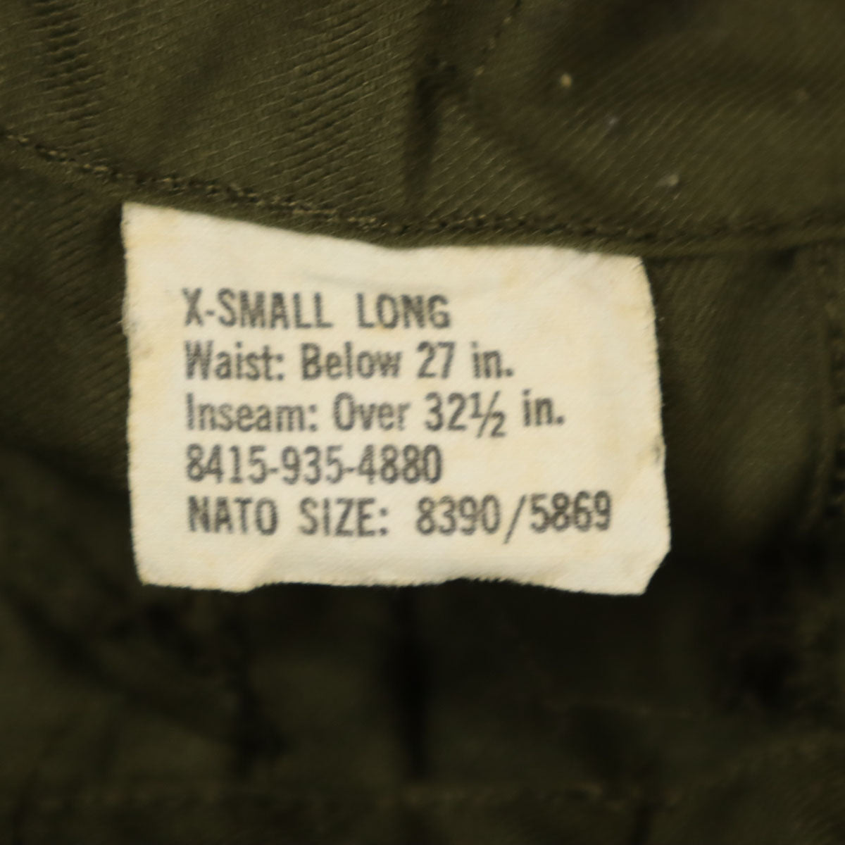 US ARMY アメリカ軍 70s ヴィンテージ ヘリクルー パンツ XS オリーブ ミリタリー メンズ
