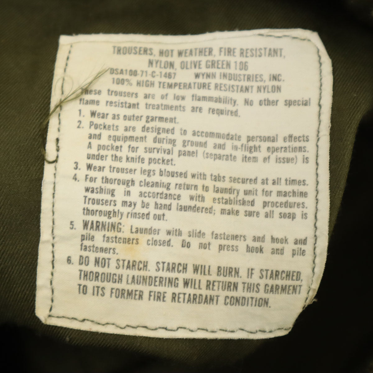 US ARMY アメリカ軍 70s ヴィンテージ ヘリクルー パンツ XS オリーブ ミリタリー メンズ