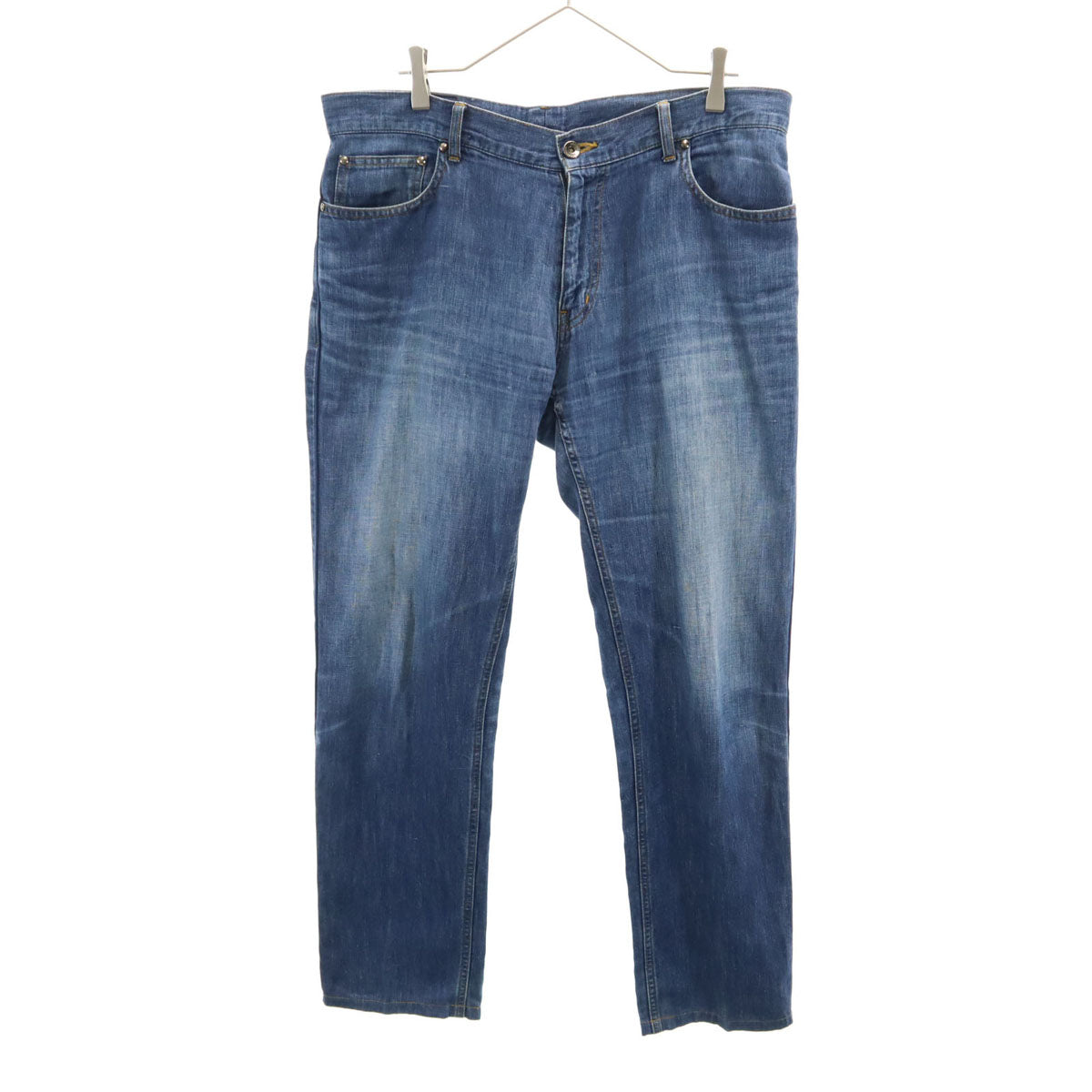 LANVIN LA COLLECTION ランバンコレクション 日本製 リネンブレンド デニムパンツ 52 ウォッシュブルー ジーンズ メンズ