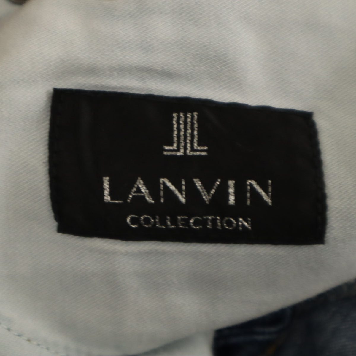 LANVIN LA COLLECTION ランバンコレクション 日本製 リネンブレンド デニムパンツ 52 ウォッシュブルー ジーンズ メンズ
