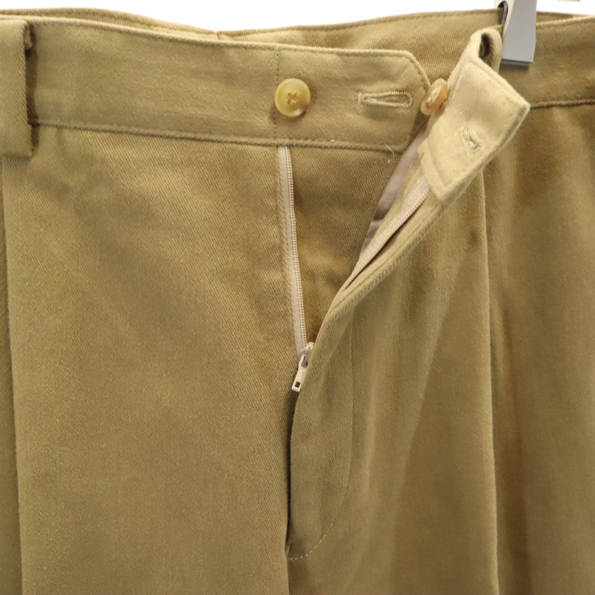 LANVIN LA COLLECTION ランバンコレクション 日本製 モールスキン タック パンツ 94 ブラウン メンズ