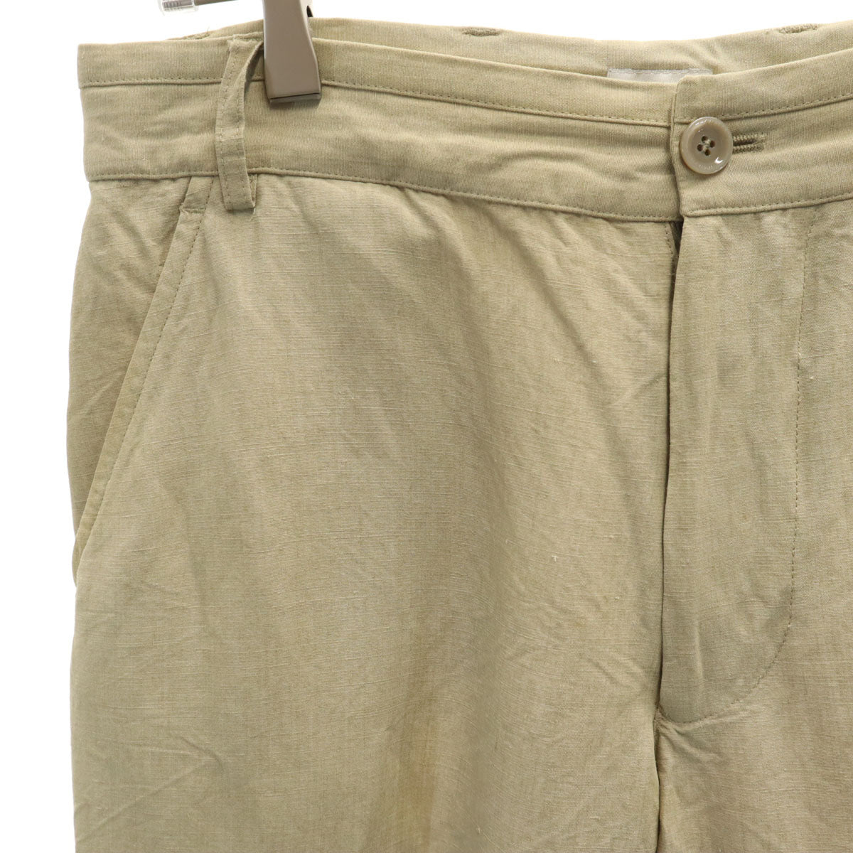 ARMANI COLLEZIONI アルマーニコレッツォーニ イタリア製 リネンブレンド ワイドパンツ 46 ベージュ メンズ