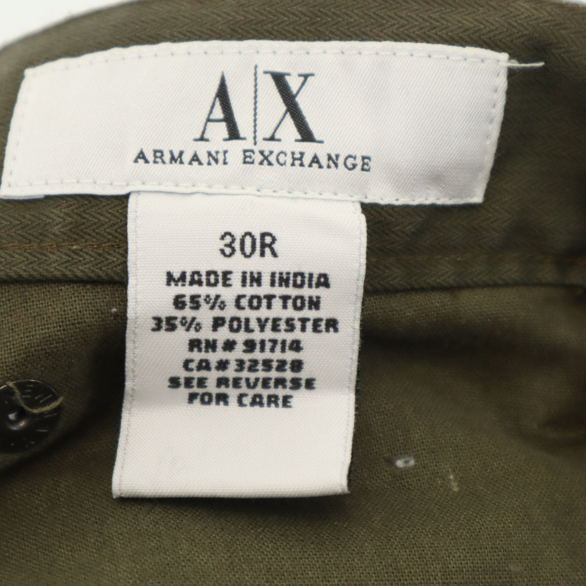 ARMANI EXCHANGE アルマーニエクスチェンジ 90s オールド カーゴパンツ W30 カーキ ミリタリー メンズ