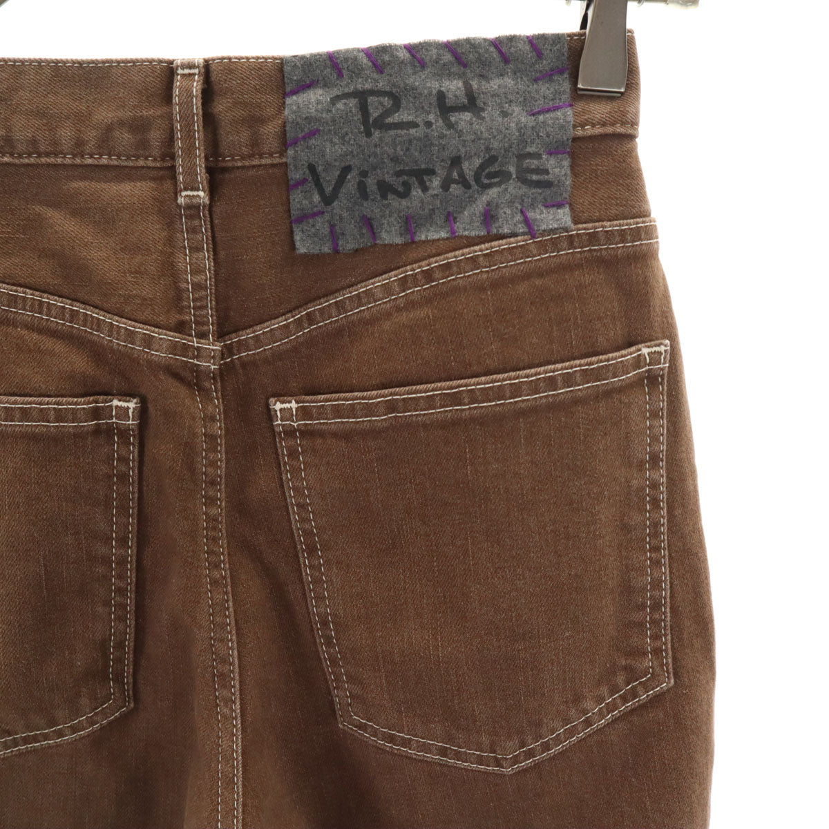 R.H. ViNTAGE アールエイチヴィンテージ 日本製 デニムパンツ XS ブラウン ジーンズ ロンハーマン レディース