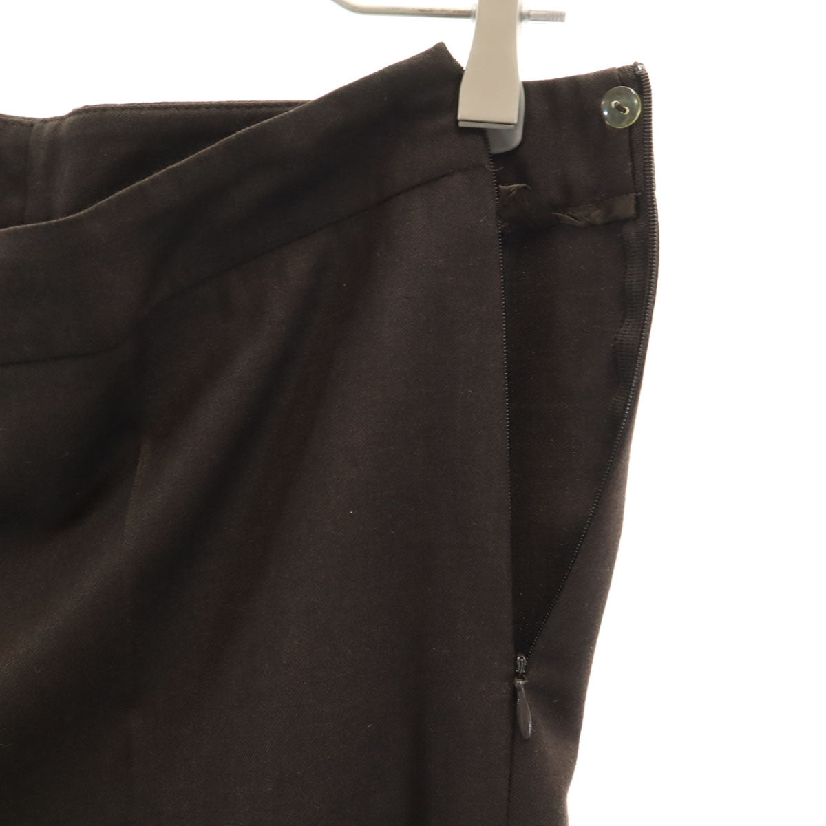 美品 AKRIS アクリス ロングパンツ US12 ブラウン ビッグサイズ レディース