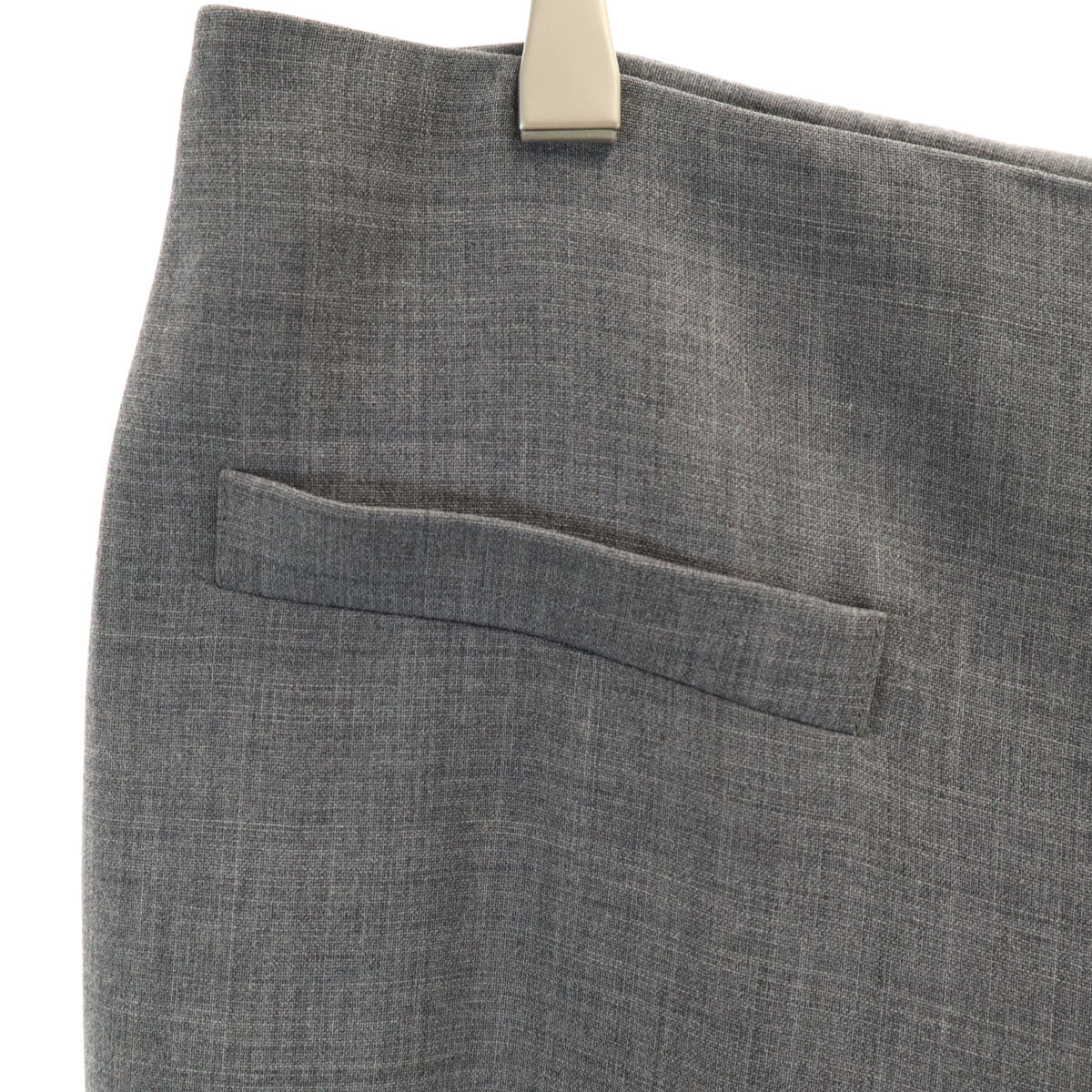 美品 AKRIS アクリス ロングパンツ US12 グレー ビッグサイズ レディース