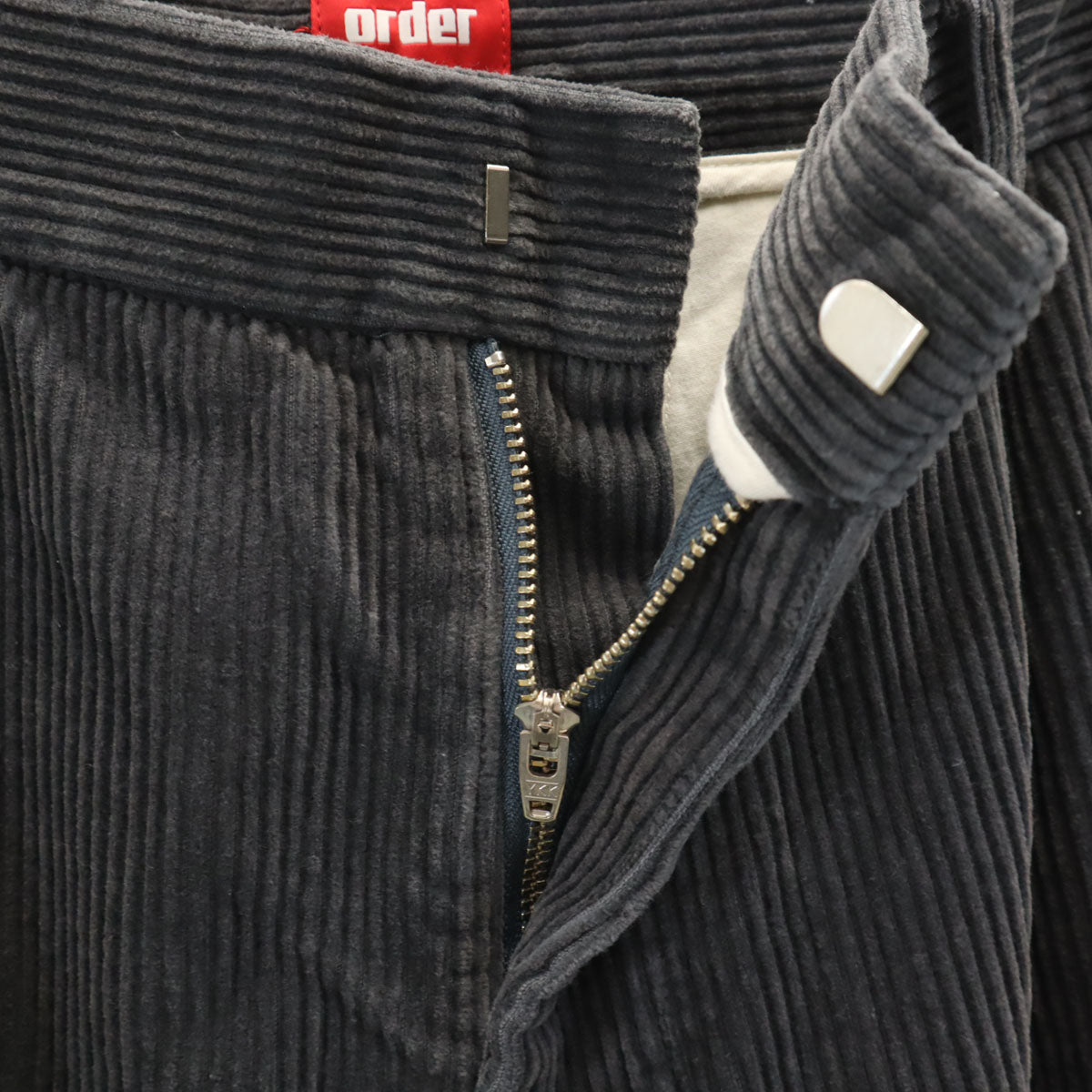 order オーダー コーデュロイパンツ M チャコールグレー メンズ