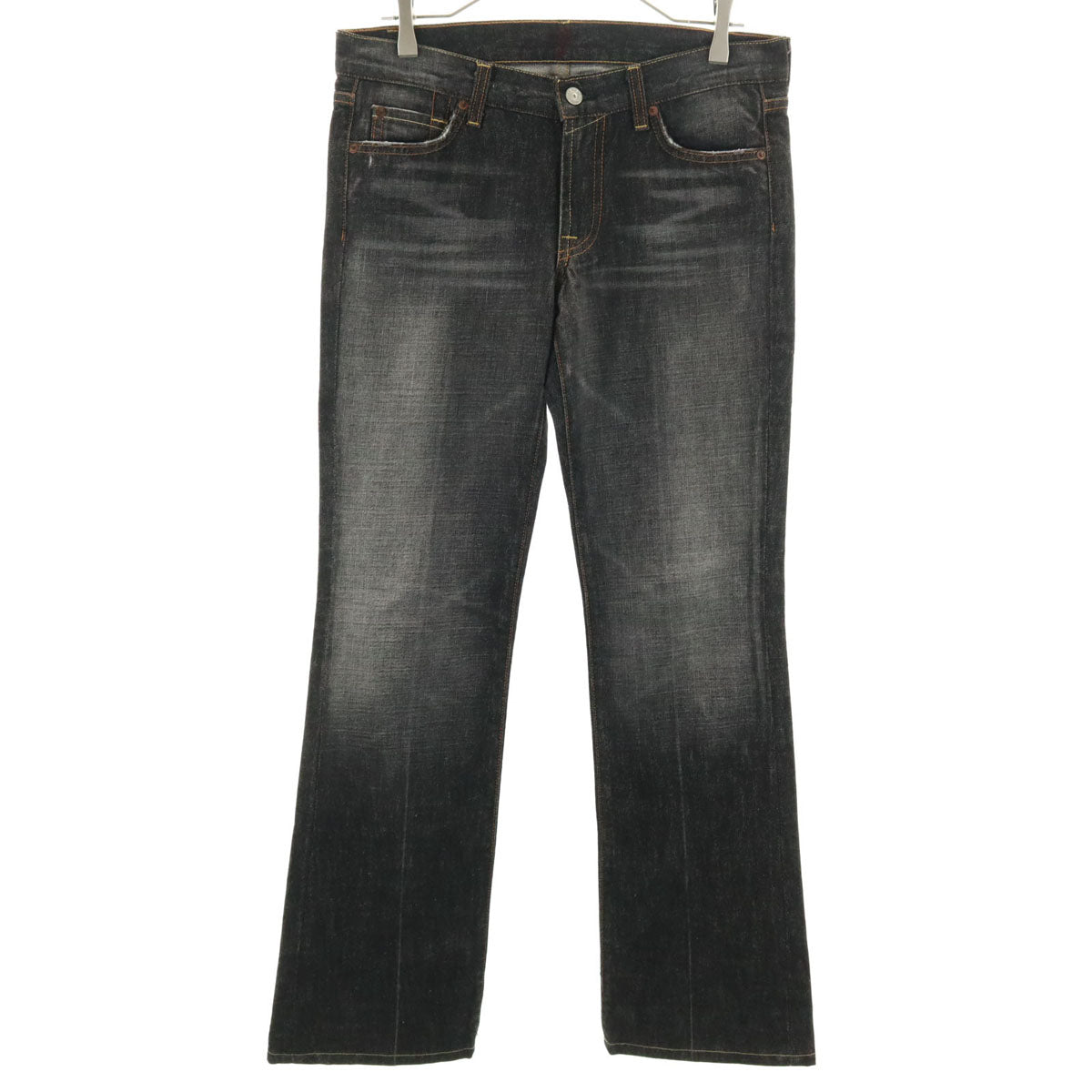 7 For All Mankind セブンフォーオールマンカインド USA製 ブーツカットデニムパンツ W28 ブラック ジーンズ レディース