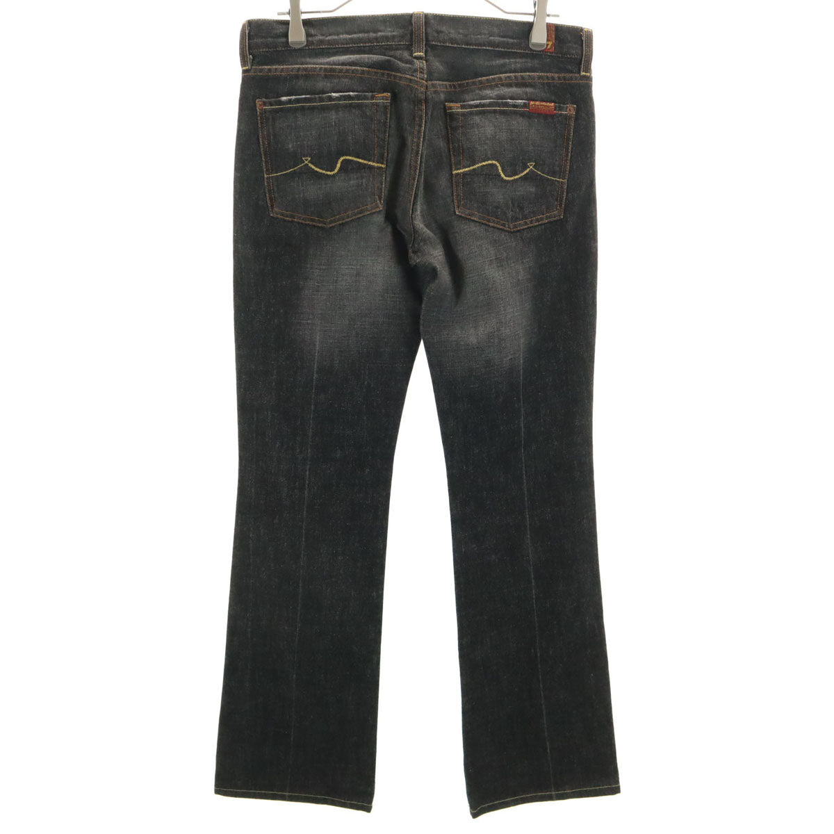 7 For All Mankind セブンフォーオールマンカインド USA製 ブーツカットデニムパンツ W28 ブラック ジーンズ レディース
