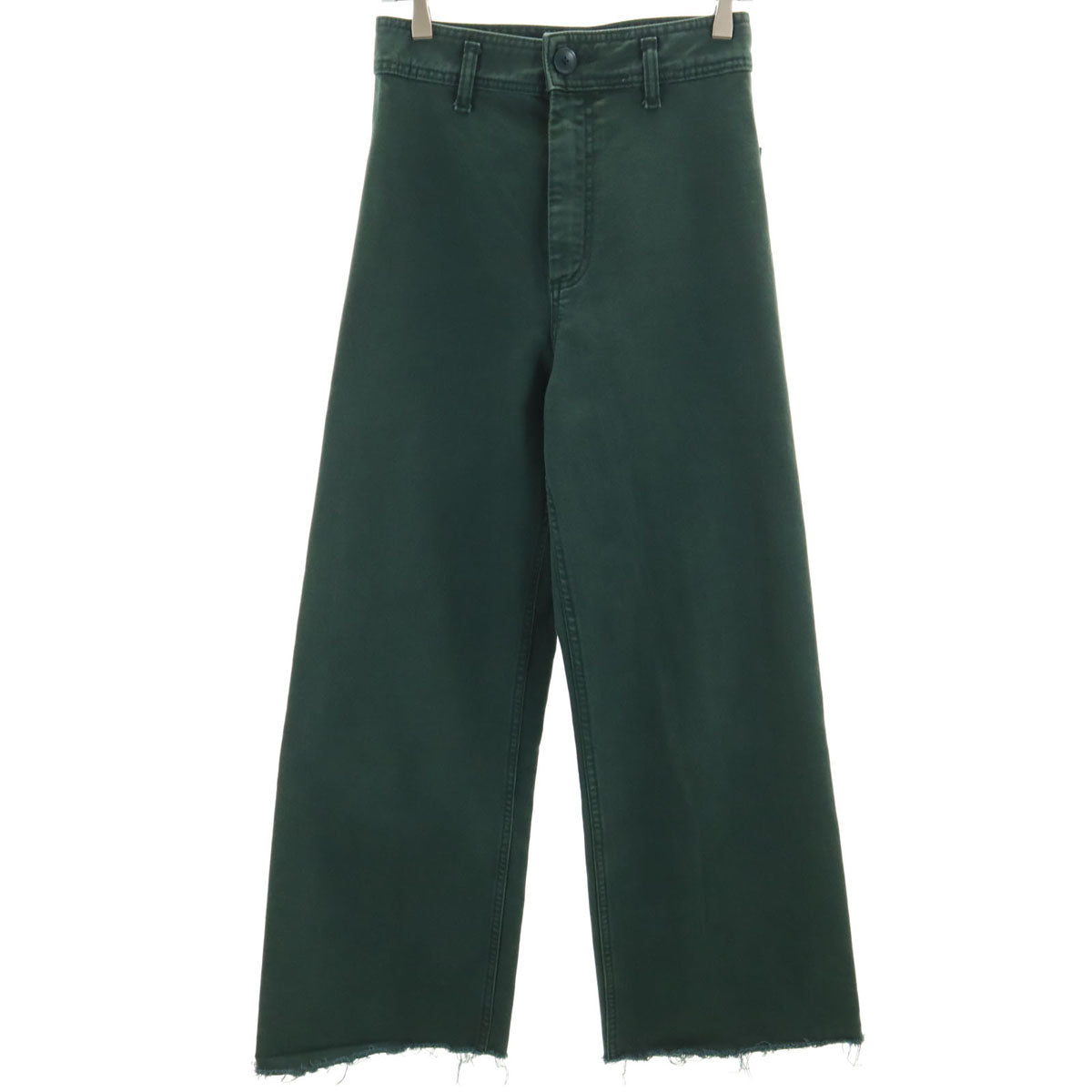 ZARA ザラ ハイウエスト ワイドパンツ 4 グリーン レディース