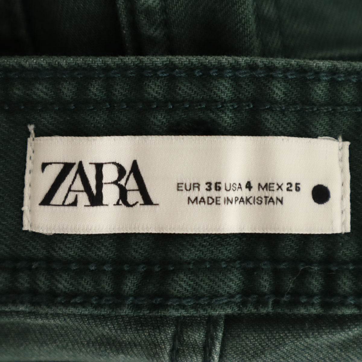 ZARA ザラ ハイウエスト ワイドパンツ 4 グリーン レディース