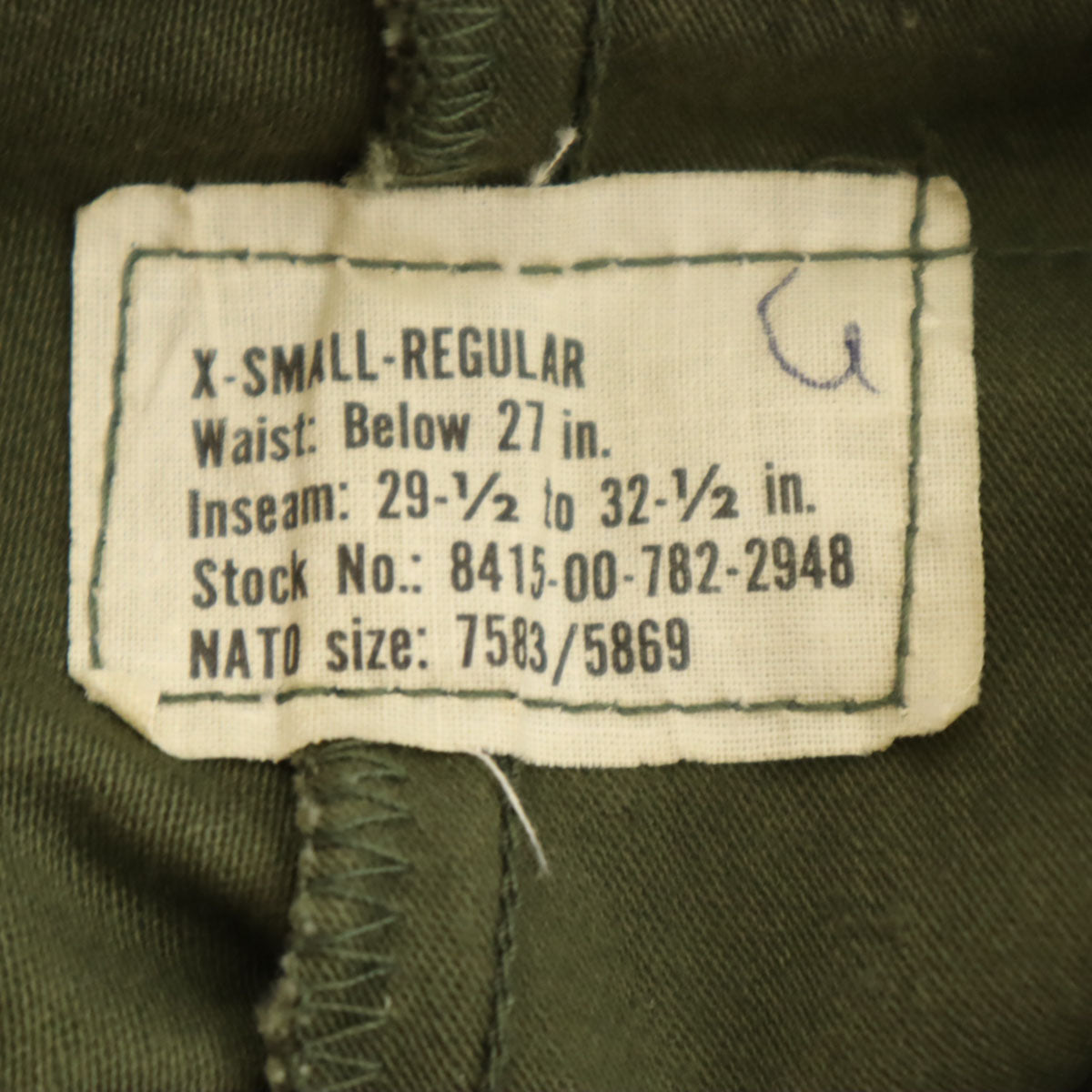 US ARMY アメリカ軍 70s ヴィンテージ M65 DLA カーゴパンツ XS カーキ ミリタリー メンズ
