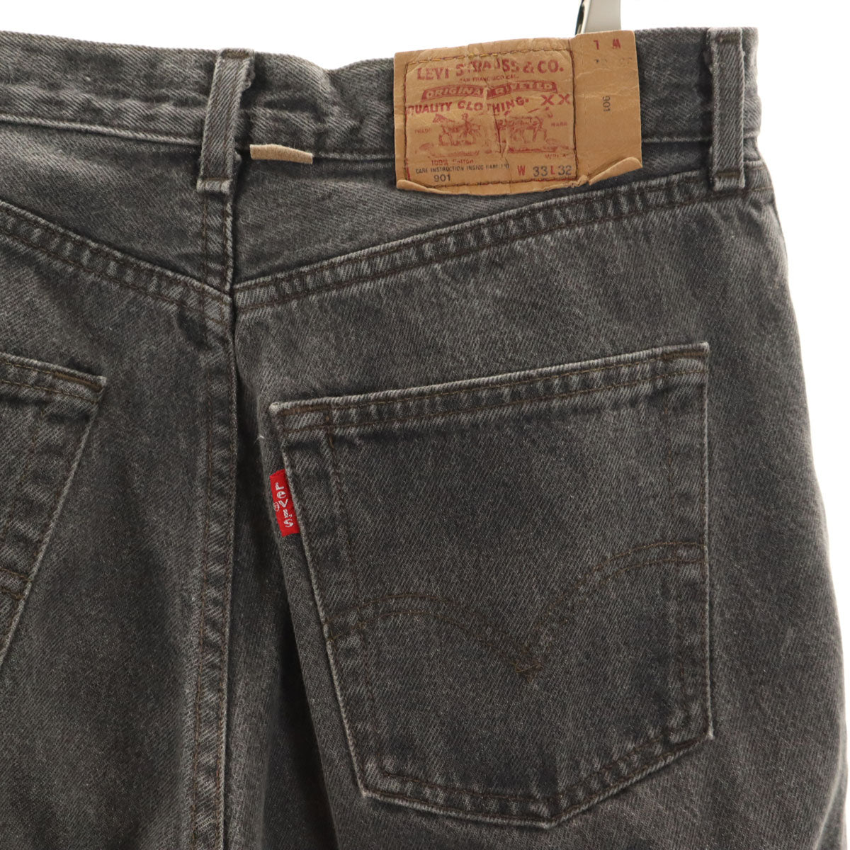 Levi's リーバイス 80s 901 フランス製 オールド ユーロ テーパードデニムパンツ W33 ブラック系 ジーンズ レディース