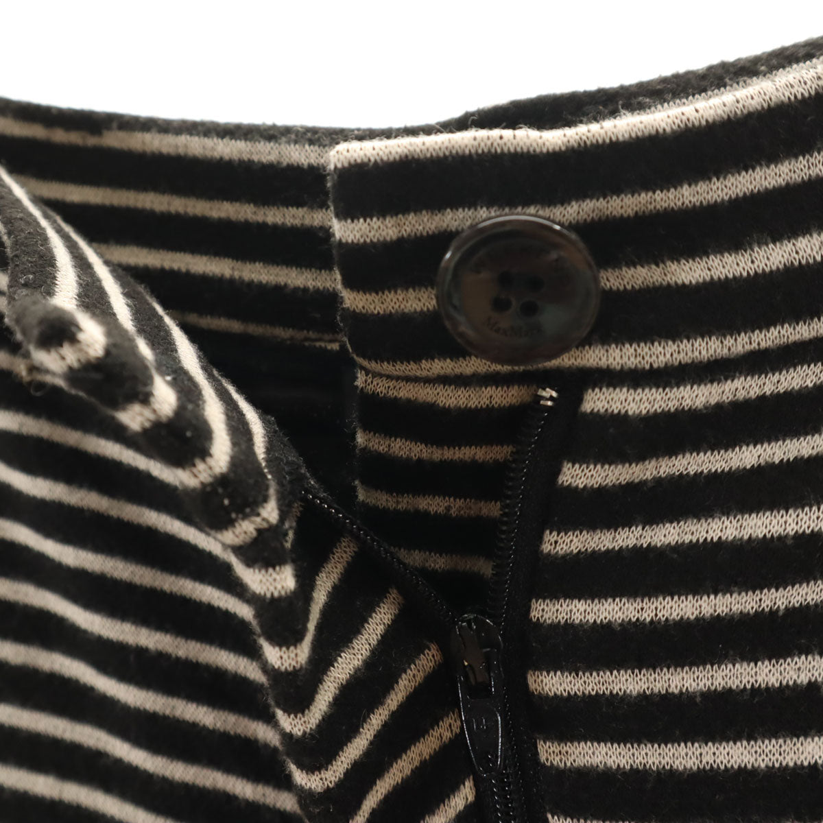 MAX MARA Weekend マックスマーラウィークエンド ボーダー柄 ニット ワイドパンツ M ブラック レディース