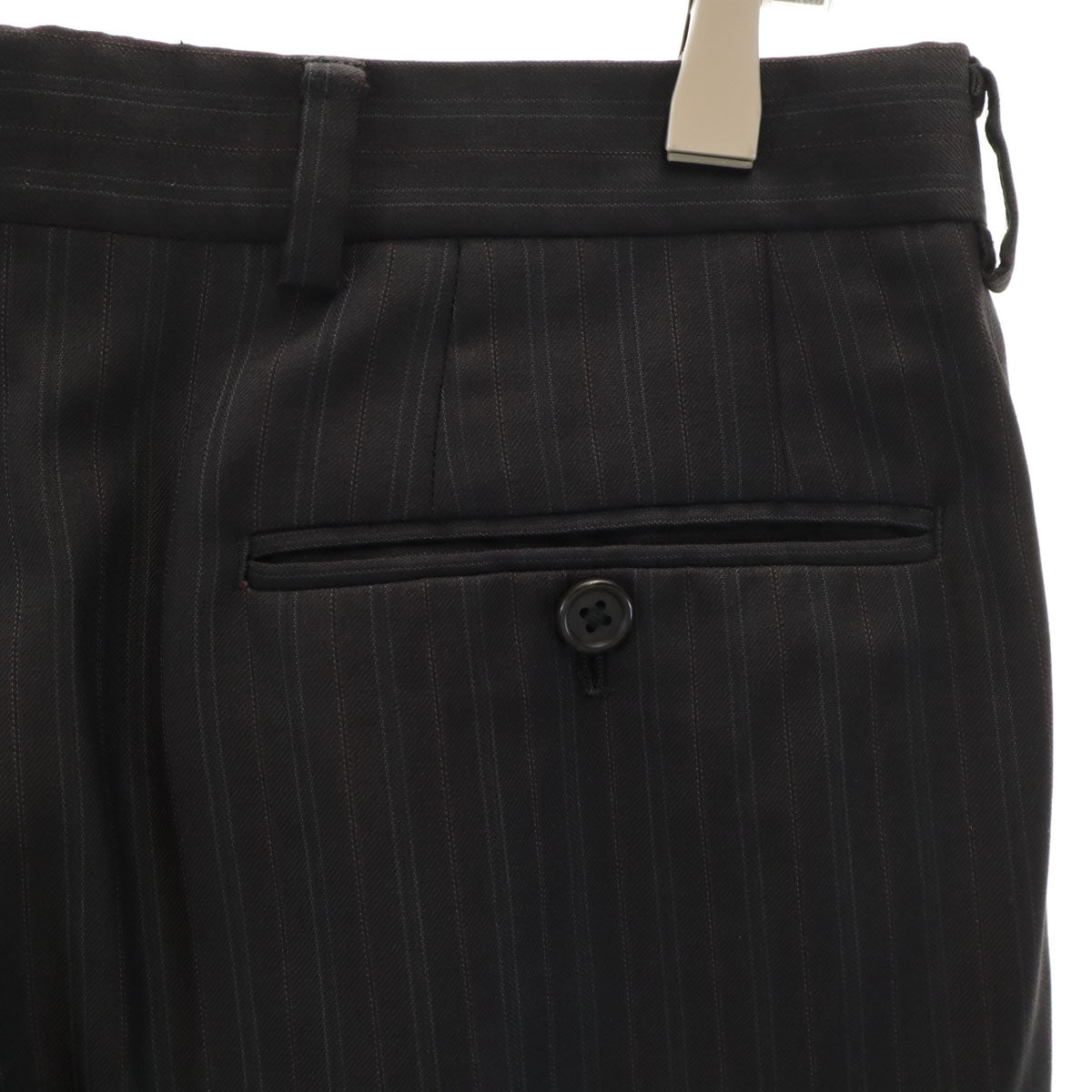 Paul Smith LONDON ポールスミスロンドン 日本製 ストライプ柄 スラックスパンツ S チャコールブラック メンズ