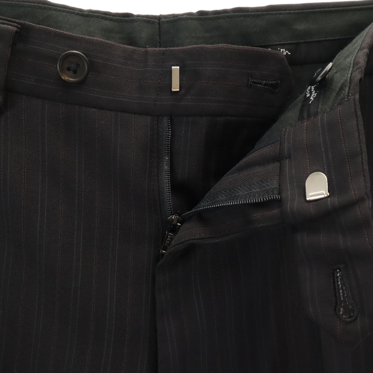 Paul Smith LONDON ポールスミスロンドン 日本製 ストライプ柄 スラックスパンツ S チャコールブラック メンズ