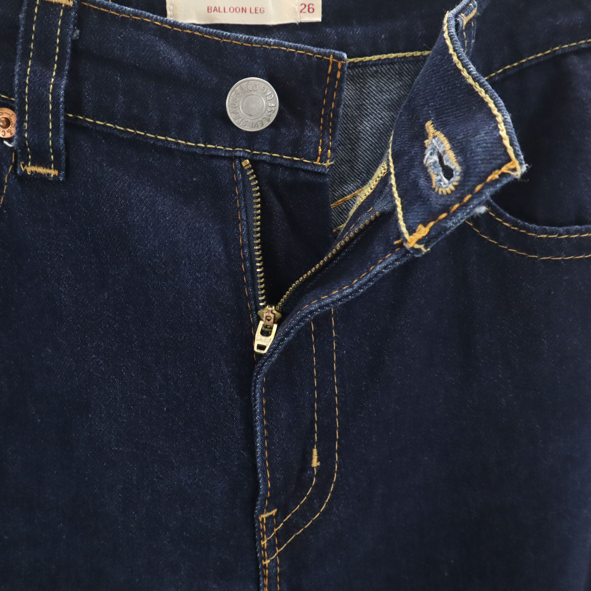LEVI'S PREMIUM リーバイスプレミアム ビッグE バルーン デニムパンツ W26 インディゴ ジーンズ レディース