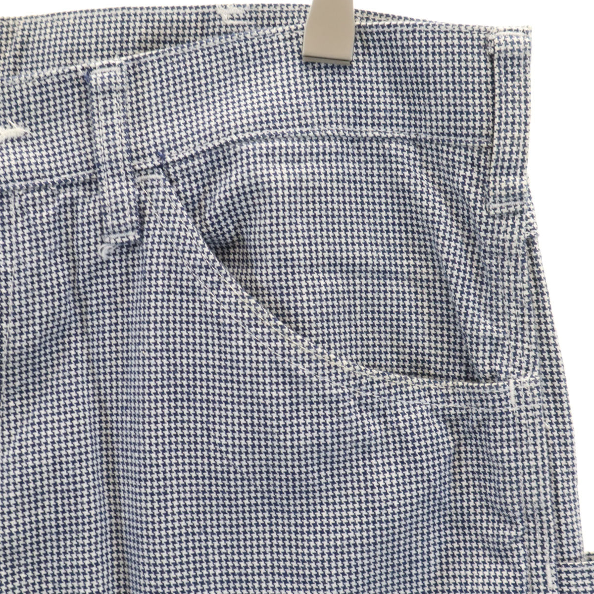 COMME des GARCONS HOMME コムデギャルソンオム 2008年 日本製 ハウンドトゥース柄 ペインターパンツ M ネイビー 千鳥格子 メンズ