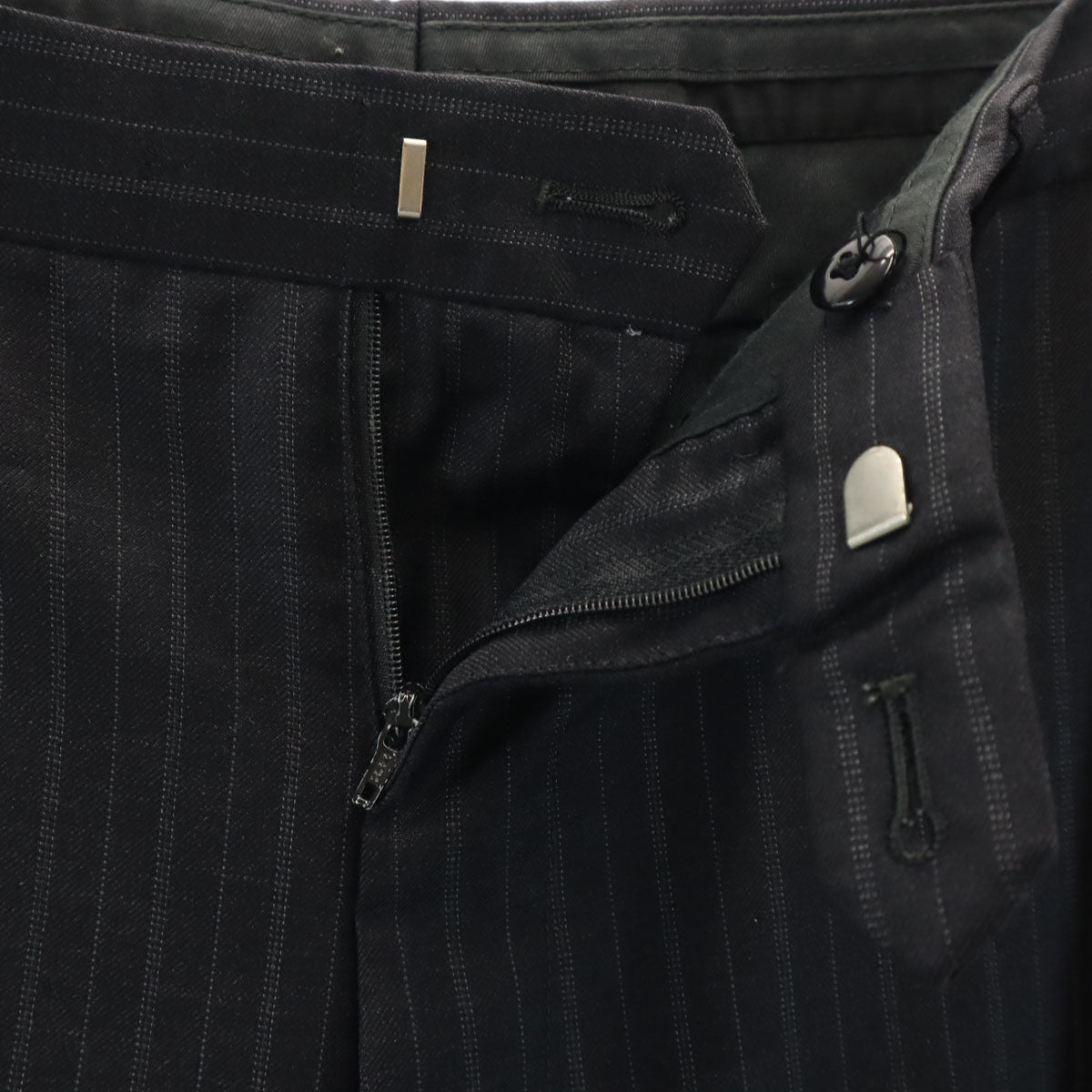 Paul Smith LONDON ポールスミスロンドン 日本製 ストライプ柄 スラックスパンツ M チャコールブラック メンズ