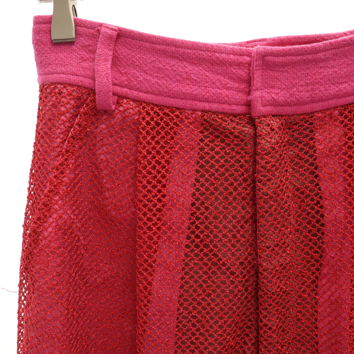 MAISON SPECIAL メゾンスペシャル スラブメッシュ パンツ 38 ピンクレッド レディース