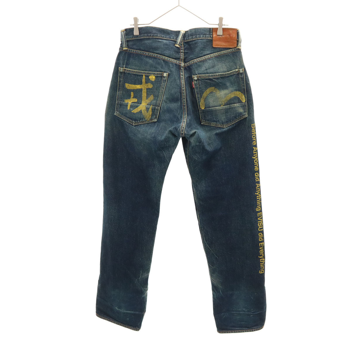EVISU エヴィス 日本製 No.2 戎 カモメ ペイント デニムパンツ W32 ウォッシュブルー ジーンズ メンズ