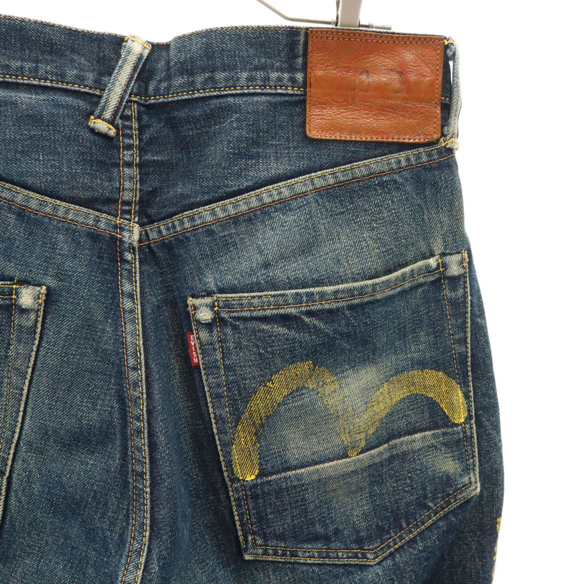 EVISU エヴィス 日本製 No.2 戎 カモメ ペイント デニムパンツ W32 ウォッシュブルー ジーンズ メンズ