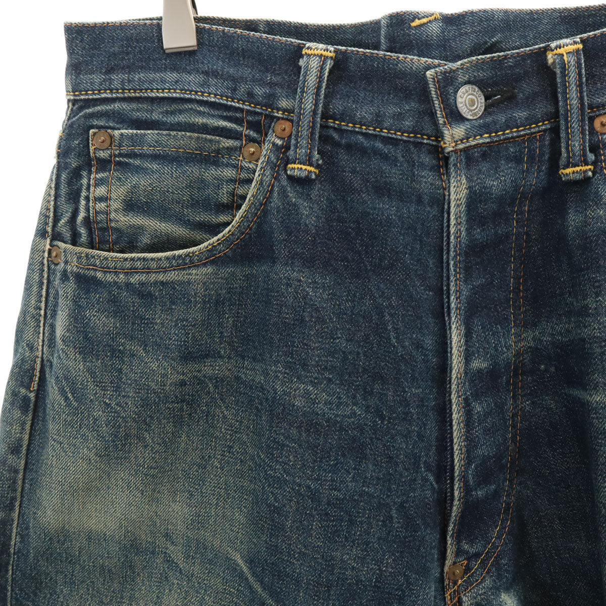 EVISU エヴィス 日本製 No.2 戎 カモメ ペイント デニムパンツ W32 ウォッシュブルー ジーンズ メンズ