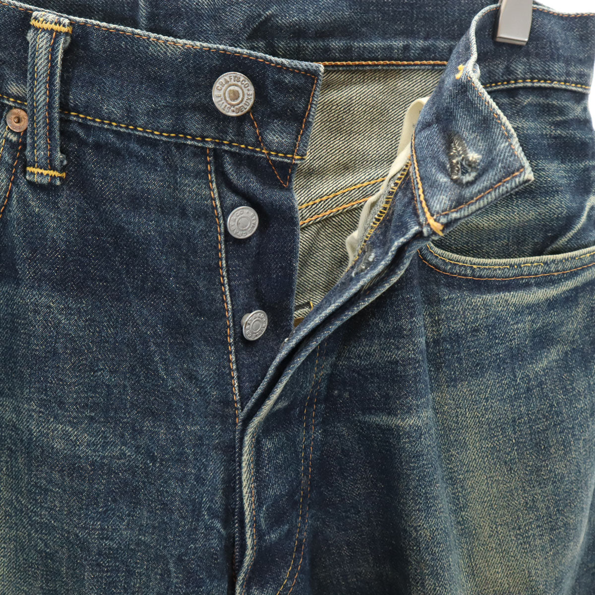 EVISU エヴィス 日本製 No.2 戎 カモメ ペイント デニムパンツ W32 ウォッシュブルー ジーンズ メンズ